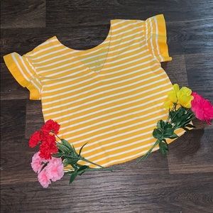 🌸🌹NWOT Yellow Striped Crop Blouse!!🌻🌼